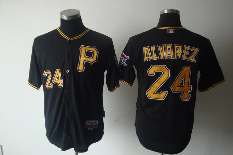 Pirates 24 Alvarez black Jerseys