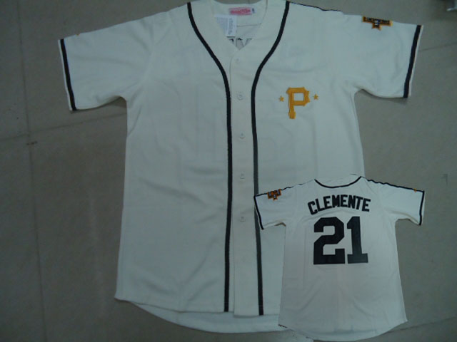 Pittsburgh Pirates 21 CLEMENTE white cream Throwback Jerseys