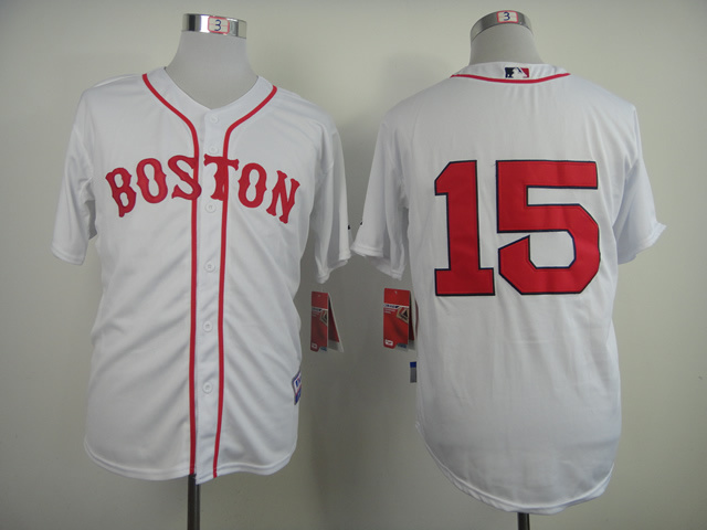 Red Sox 15 Pedroia White Jerseys