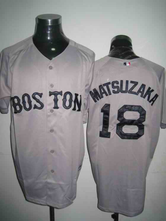 Red Sox 18 Matsumaka Grey Jerseys
