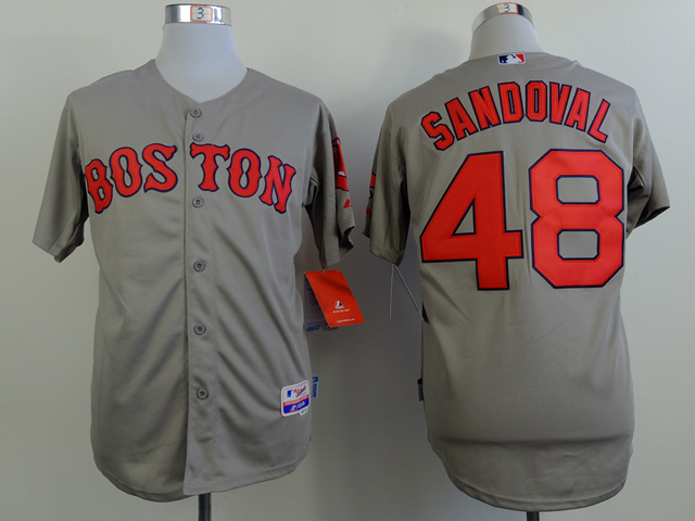 Red Sox 48 Sandoval Grey Cool Base Jerseys