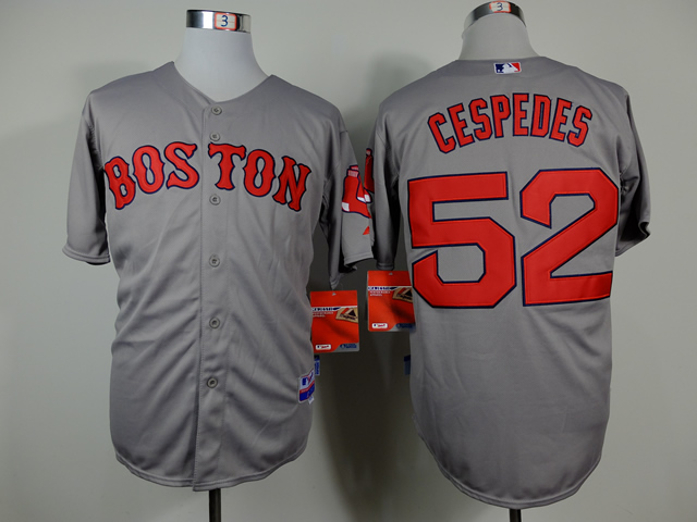 Red Sox 52 Cespedes Grey Cool Base Jerseys