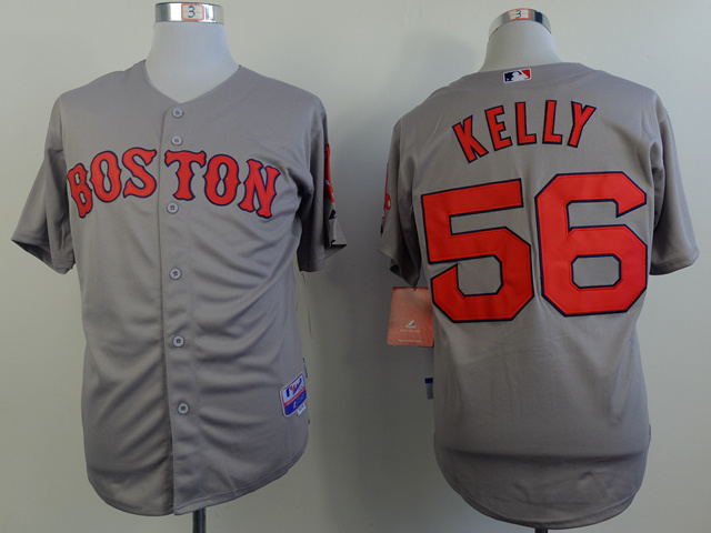 Red Sox 56 Kelly Grey Cool Base Jerseys