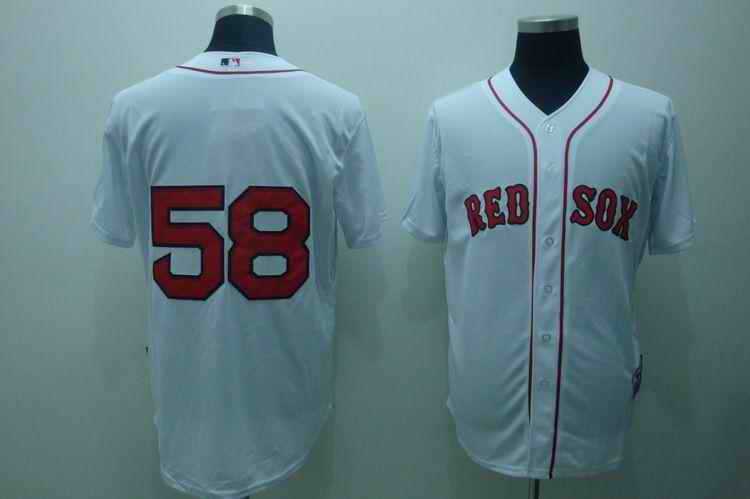 Red Sox 58 Papelbon White Cool Base Jerseys