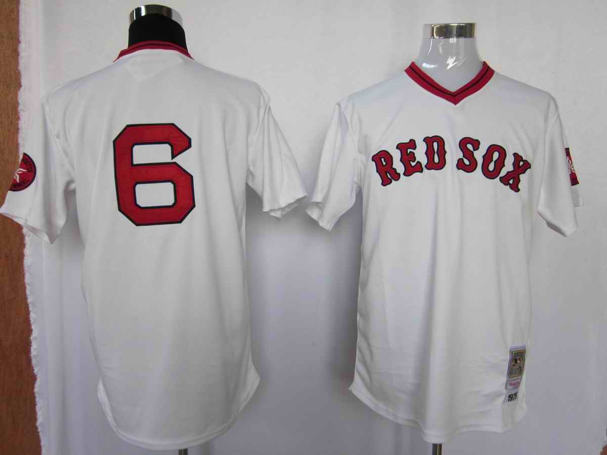 Red Sox 6 White M&N Jerseys