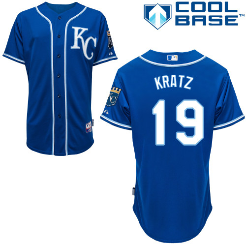 Royals 19 Kratz Blue Alternate 2 Cool Base Jerseys