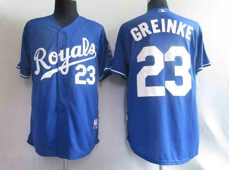 Royals 23 Greinke blue Jerseys