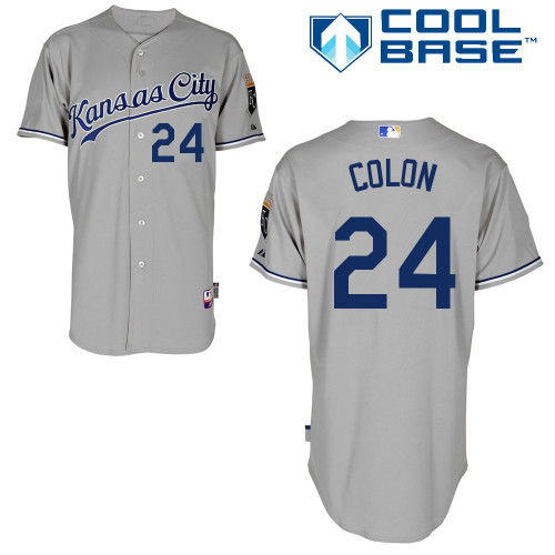 Royals 24 Colon Grey Cool Base Jerseys