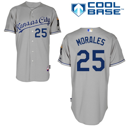 Royals 25 Morales Grey Cool Base Jerseys