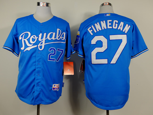 Royals 27 Finnegan Light Blue Cool Base Jerseys