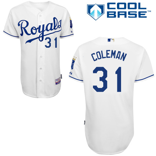 Royals 31 Coleman White Cool Base Jerseys