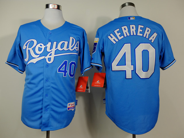Royals 40 Herrera Blue Cool Base Jerseys