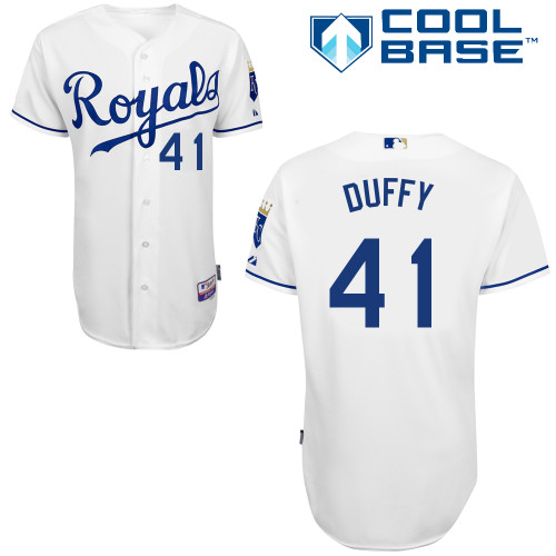 Royals 41 Duffy White Cool Base Jerseys