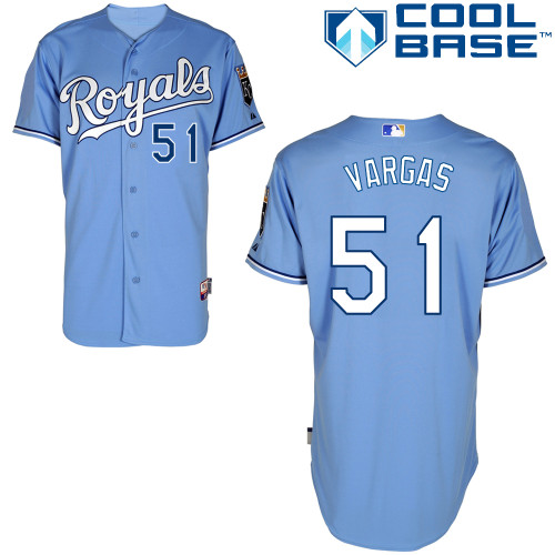 Royals 51 Vargas Light Blue Cool Base Jerseys