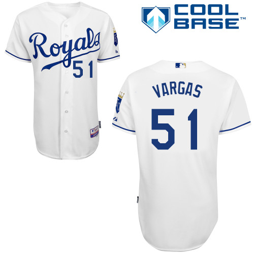 Royals 51 Vargas White Cool Base Jerseys