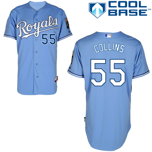 Royals 55 Collins Light Blue Cool Base Jerseys