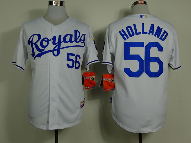 Royals 56 Holland White Cool Base Jerseys