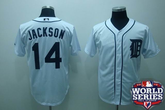 Tigers 14 Jackson White 2012 World Series Jerseys