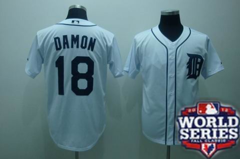 Tigers 18 Damon White 2012 World Series Jerseys