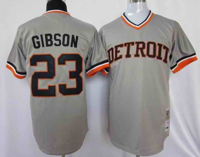 Tigers 23 Kirk Gibson Grey Throwback Jerseys
