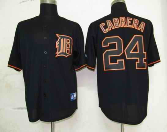 Tigers 24 Cabrera Black Fashion jerseys