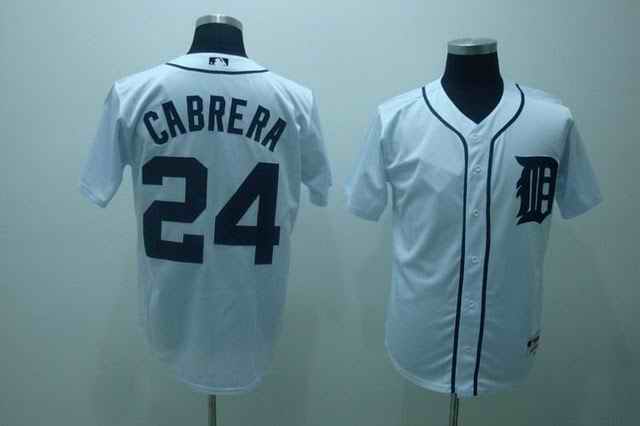 Tigers 24 Miguel Cabrera White Jerseys