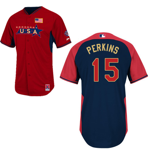 USA 15 Perkins Red 2014 Future Stars BP Jerseys