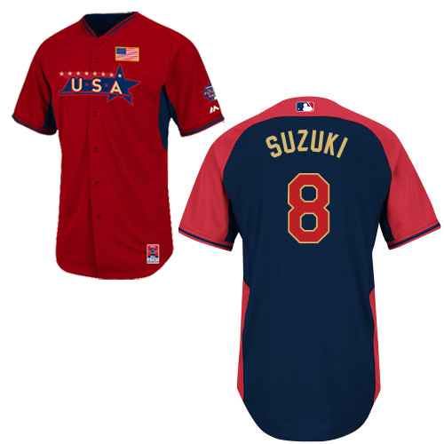 USA 8 Suzuki Red 2014 Future Stars BP Jerseys