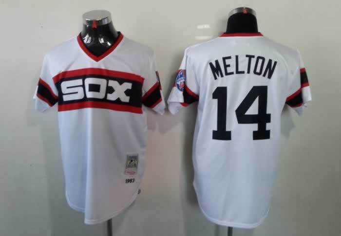 White Sox 14 Melton White Throwback Jerseys