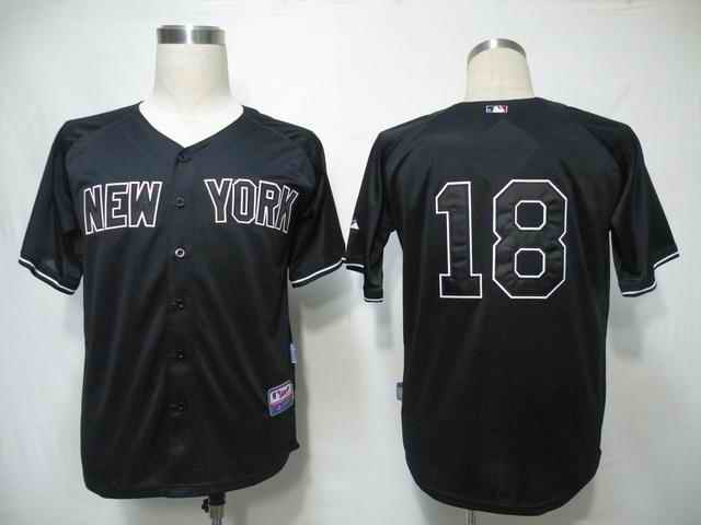 Yankees 18 Damon black Jerseys