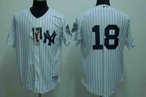Yankees 18 Damon white (2009 logo) Jerseys