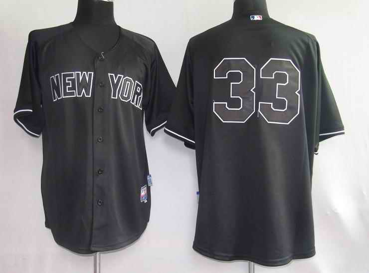 Yankees 33 Swisher black Jerseys