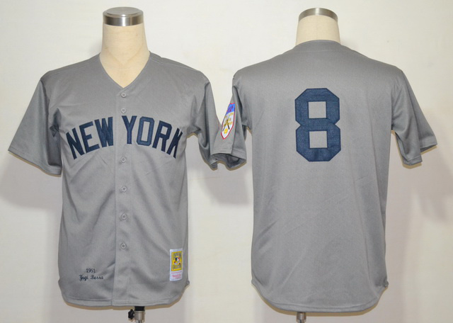 Yankees 8 Grey Jerseys