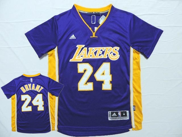 Lakers 24 Bryant Purple 2014-15 New Revolution 30 Short Sleeve Jersey