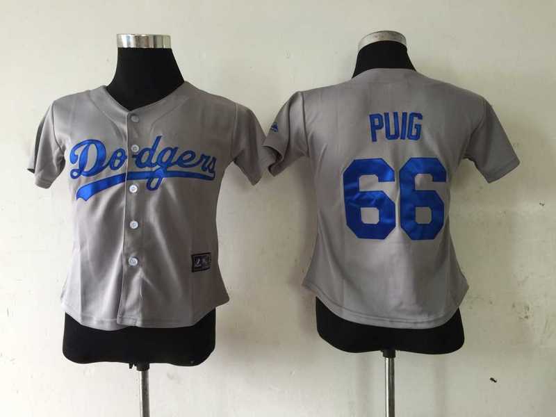 Dodgers 66 Puig Grey Women Jersey