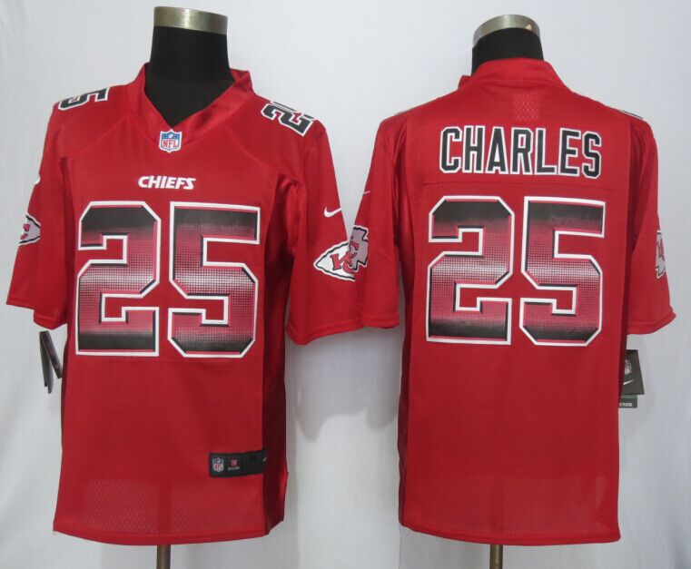Nike Chiefs 25 Jamaal Charles Red Pro Line Fashion Strobe Jersey