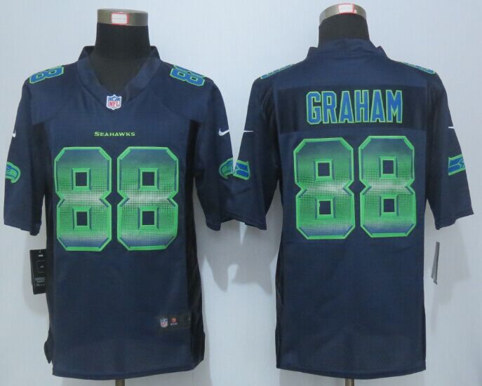 Nike Seahawks 88 Jimmy Graham Blue Pro Line Fashion Strobe Jersey