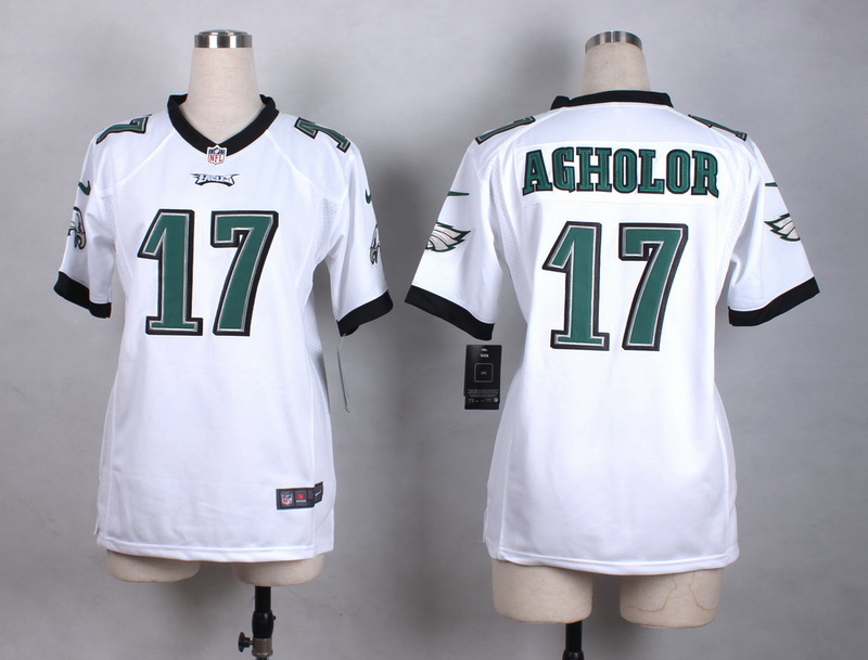 Nike Eagles 17 Nelson Agholor White Women Game Jersey