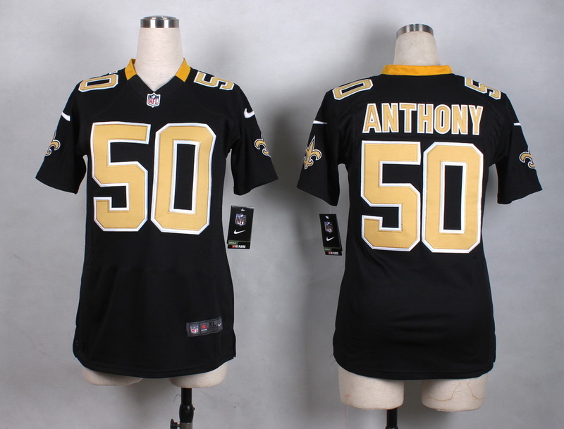 Nike Saints 50 Stephone Anthony Black Women Game Jersey