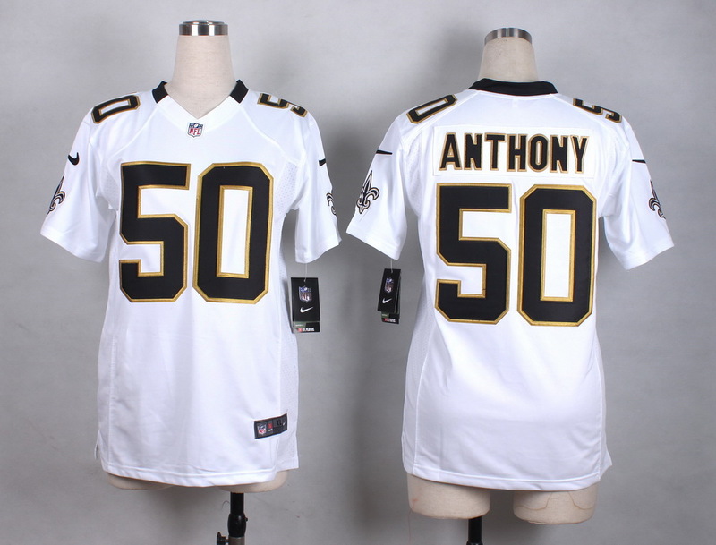 Nike Saints 50 Stephone Anthony White Women Game Jersey