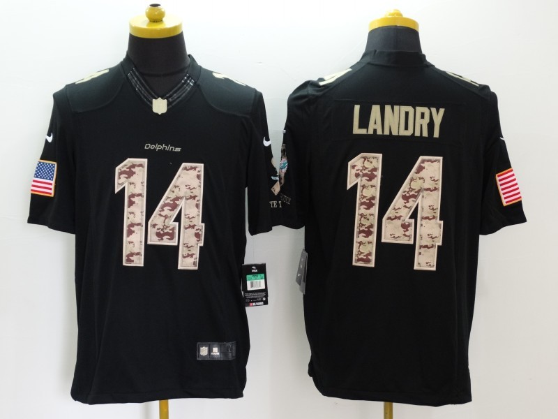 Nike Dolphins 14 Jarvis Landry Black Salute To Service Limited Jersey