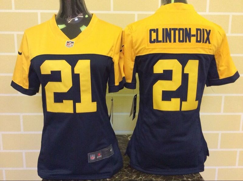 Nike Packers 21 Ha Ha Clinton-Dix Navy Blue Alternate Women Game Jersey
