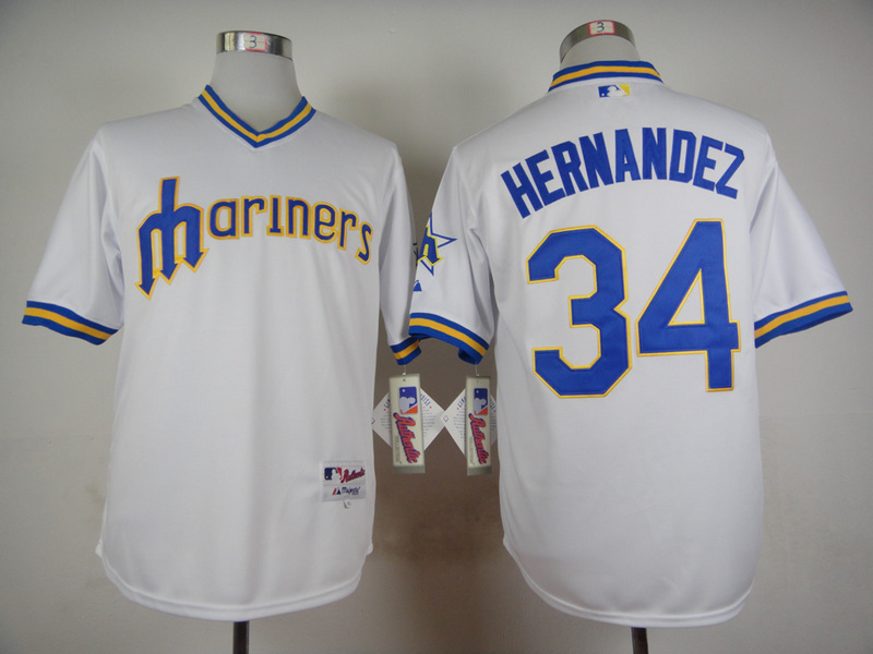 Mariners 34 Felix Hernandez White Authentic 1979 Turn Back The Clock Jersey