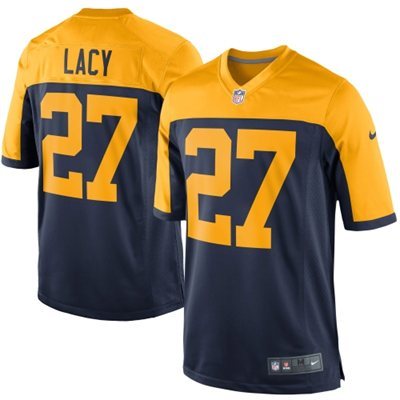 Nike Packers 27 Eddie Lacy Navy Blue Alternate Game Jersey