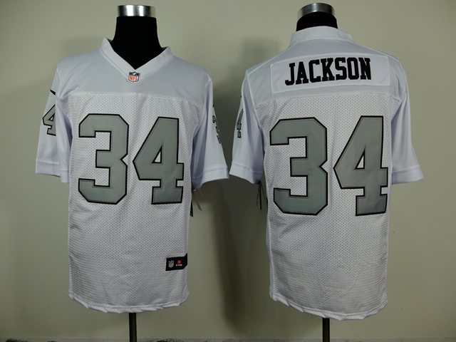 Nike Raiders 34 Jackson White Silver No. Elite Jerseys