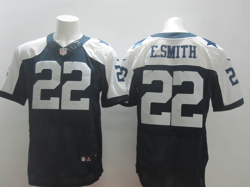 Nike Cowboys 22 E.Smith Blue Throwback Elite Jersey