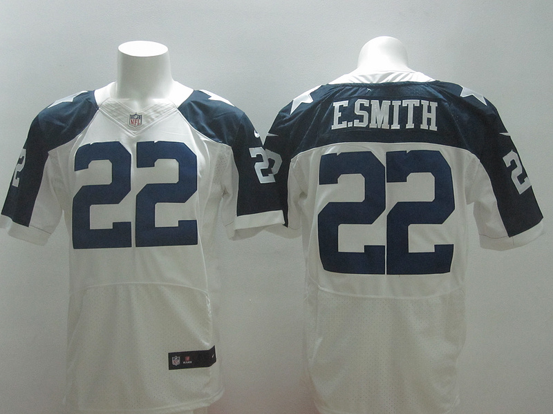 Nike Cowboys 22 E.Smith White Thanksgiving Elite Jerseys
