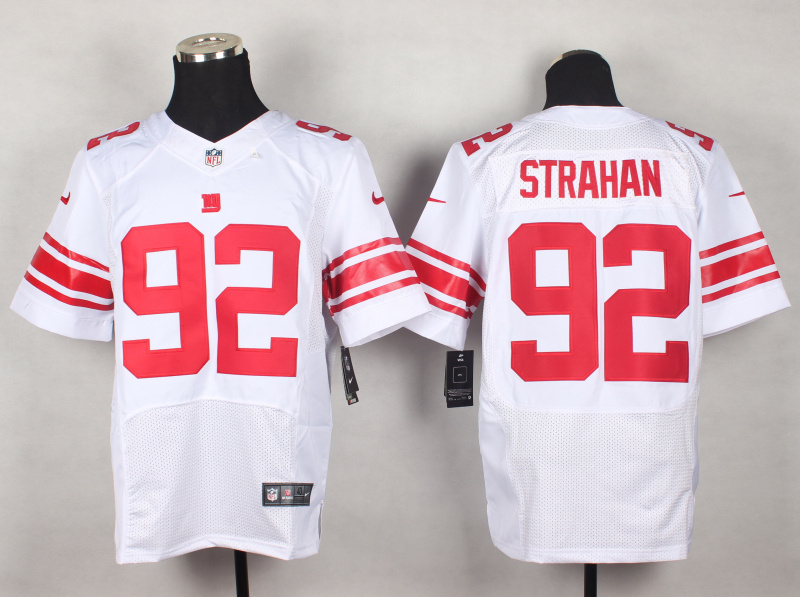 Nike Giants 92 Strahan White Elite Jersey