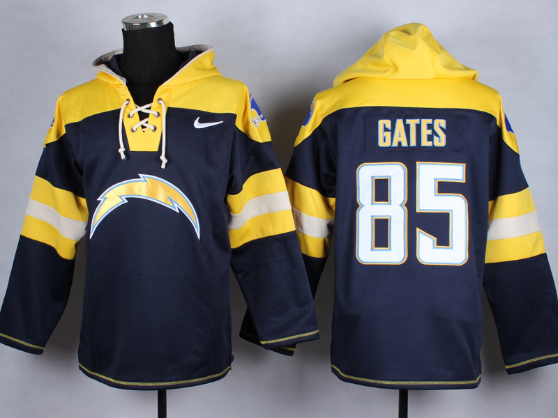 Nike Chargers 85 Gates Navy Blue Hooded Jerseys