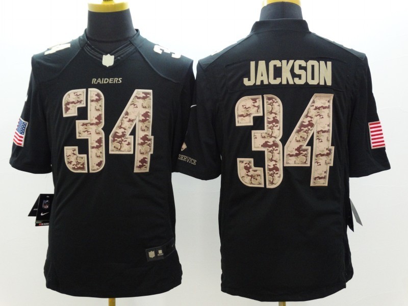 Nike Raiders 34 Jackson Black Salute To Service Limited Jerseys